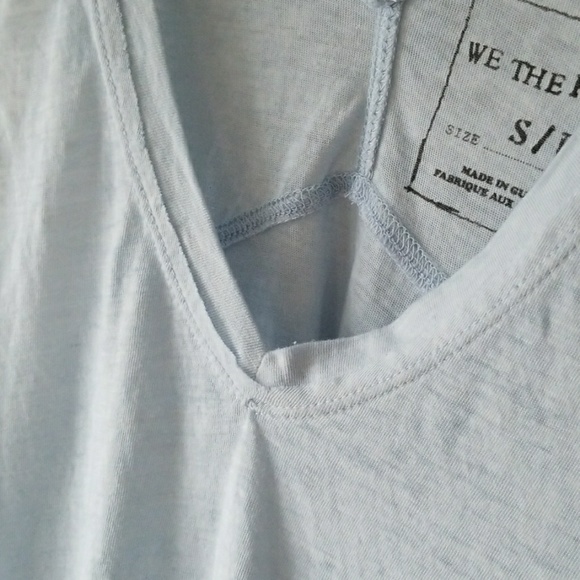 Free People Flowy Vneck Trapeze Tank Blue Small - Picture 7 of 8